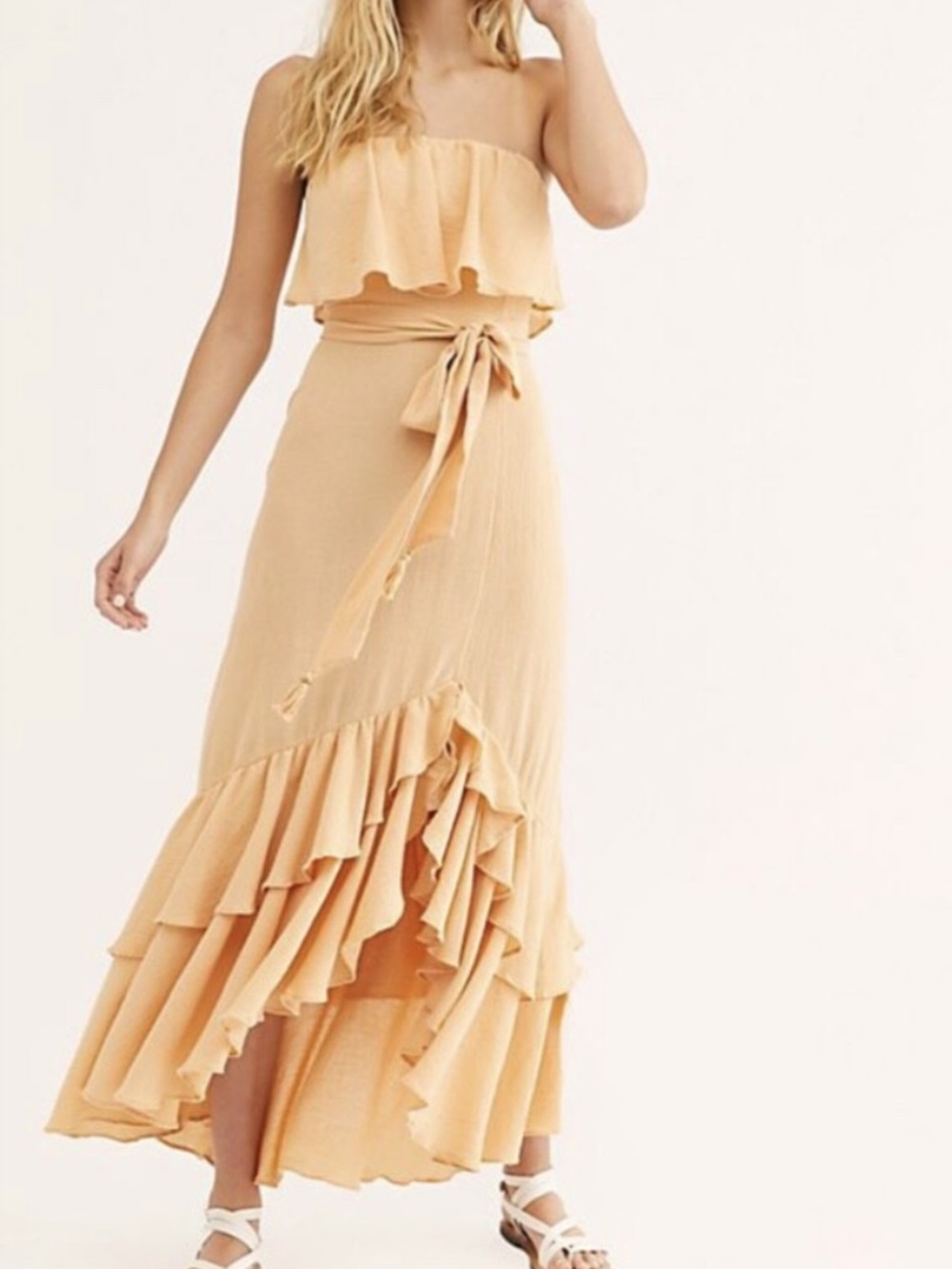 Free People Tavia Endless Summer Smocked Tiered Ruffle Maxi Dress